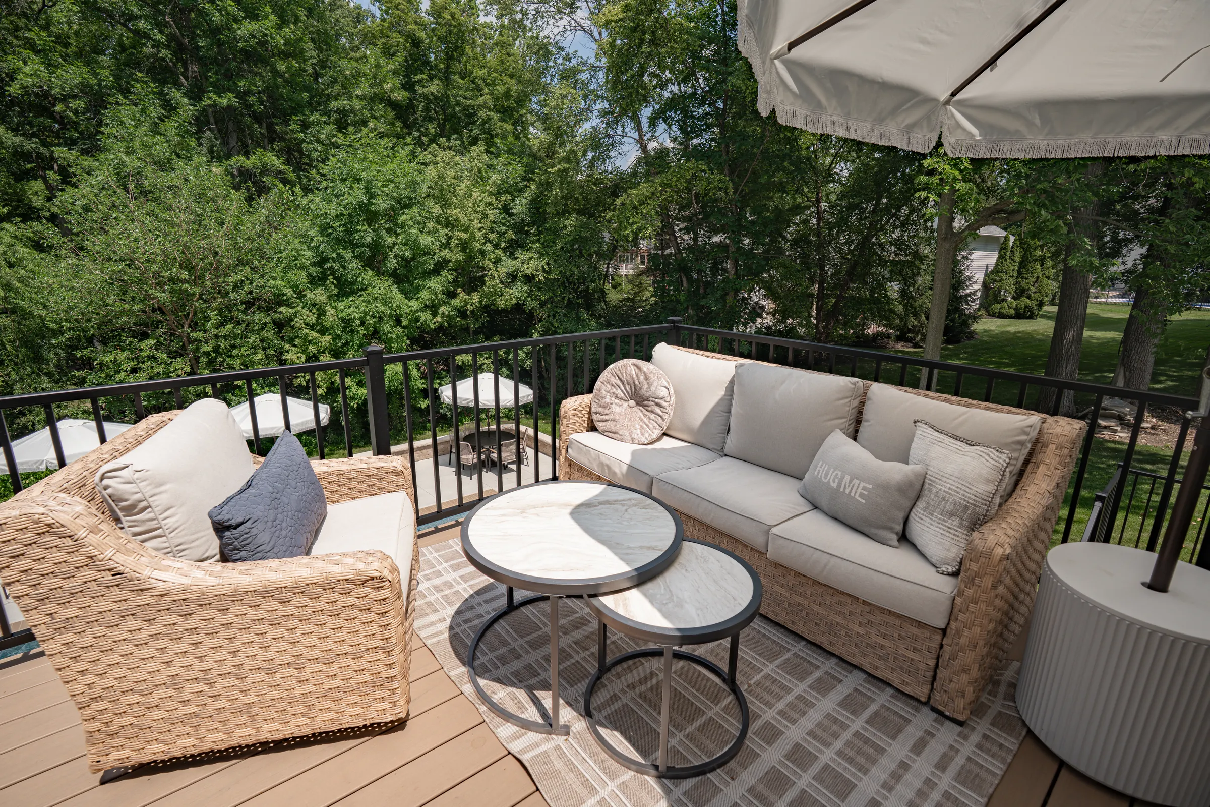 Composite deck outdoor living space in Indianapolis.