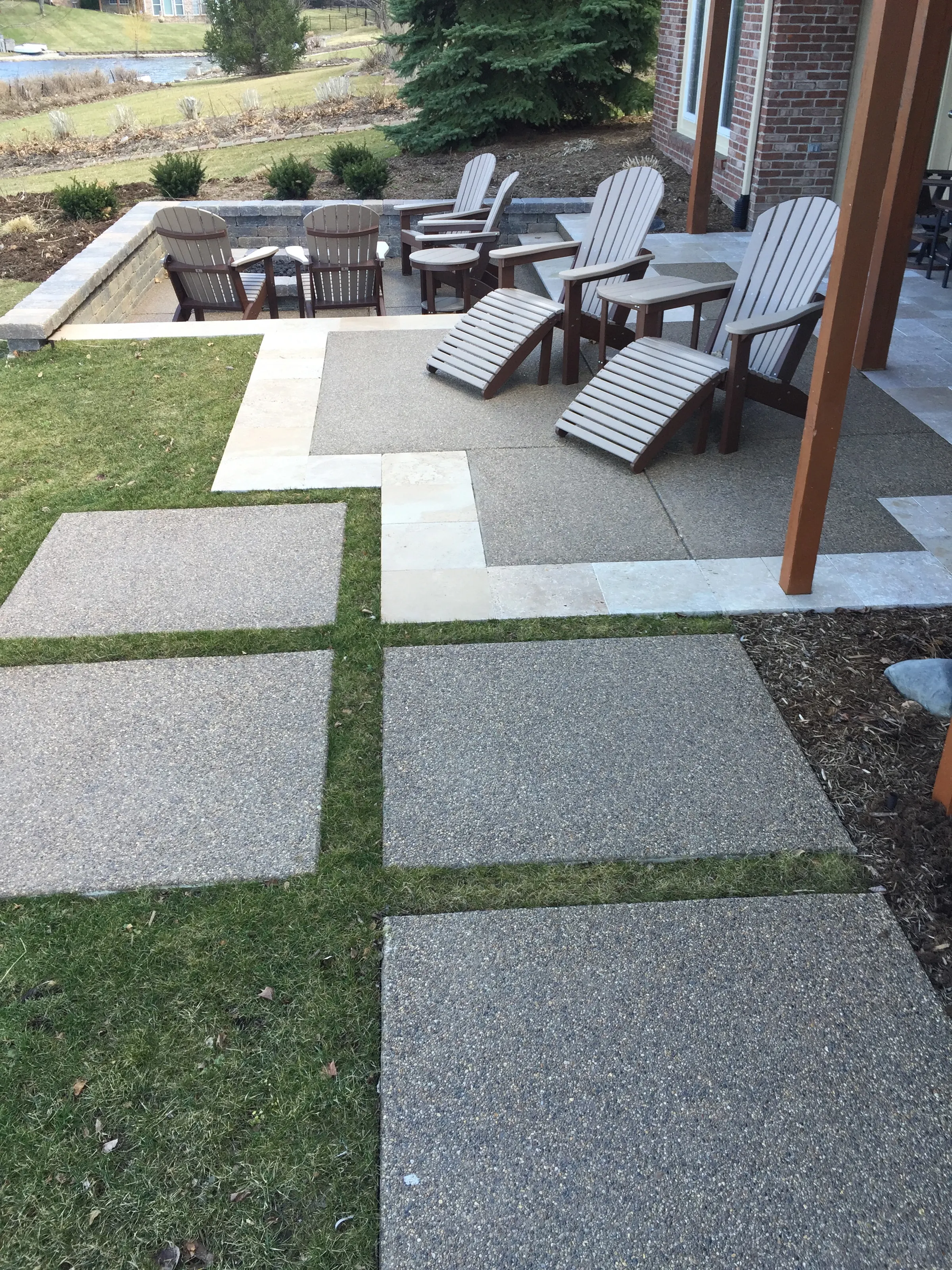 Modern stepper patio lounge chairs in Westfield.