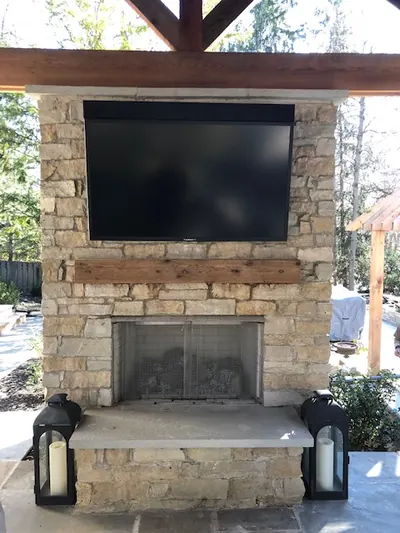 Outdoor fireplace patio outdoor entertainment in Indianapolis.