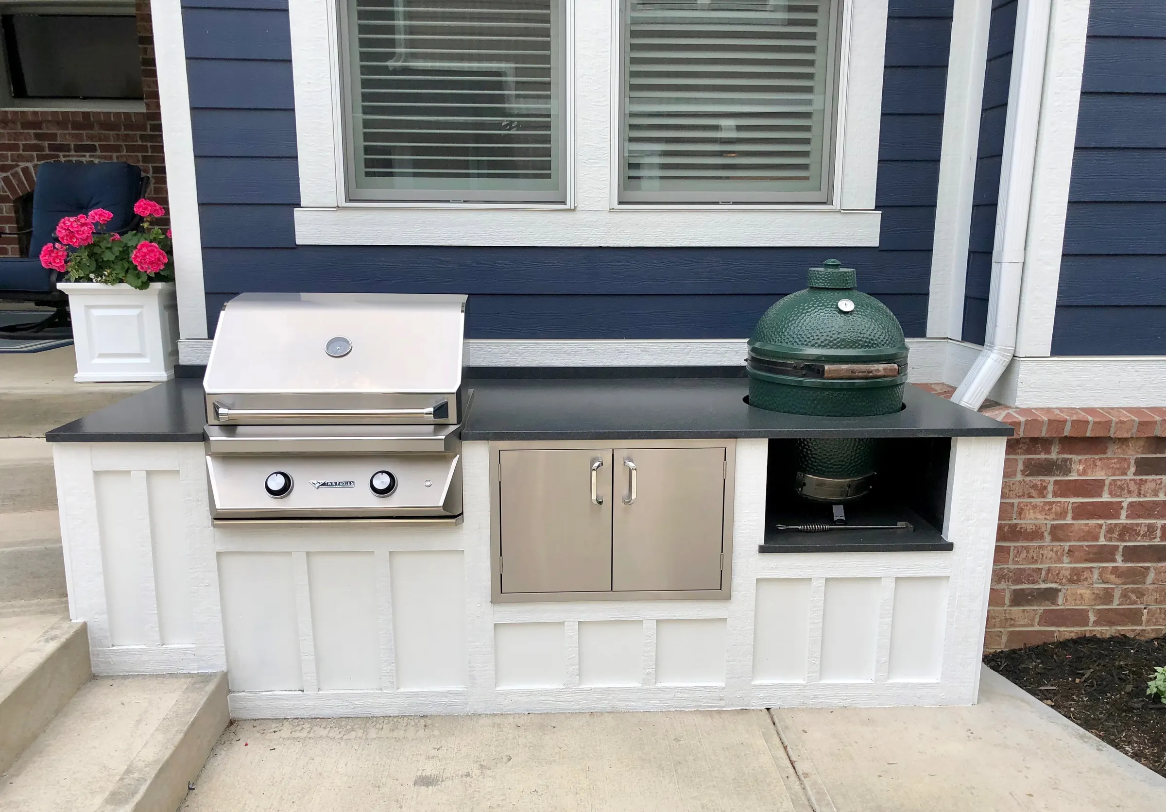 Outdoor kitchen smoker.