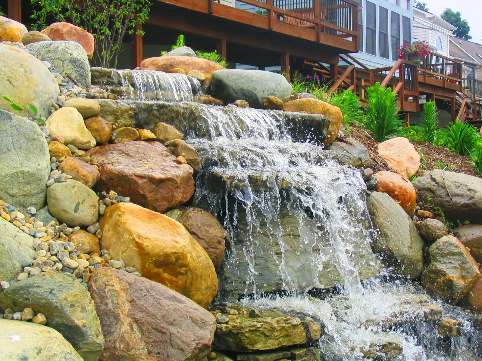 Outdoor water feature.